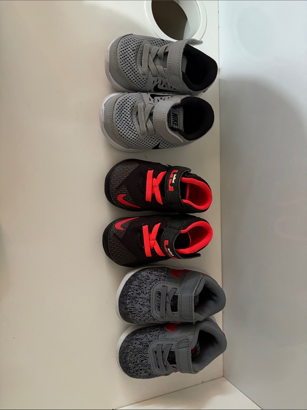 Nike Toddler Gray & Black Sneakers with Red Accents - 3 Pack